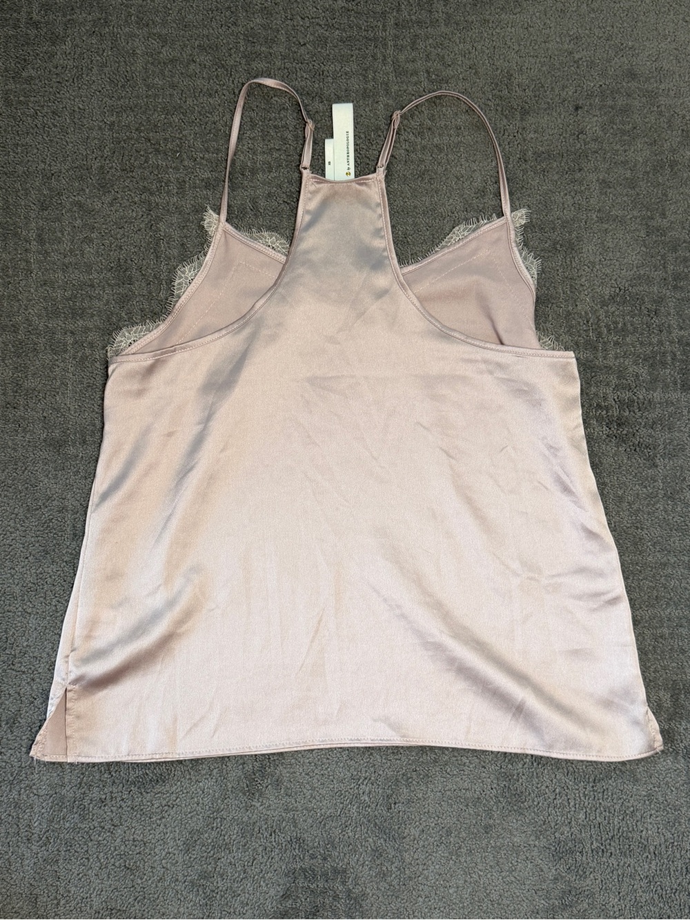 Anthropologie Lavender Satin Lace Trim Racerback Camisole Tank Top - Picture 4 of 4